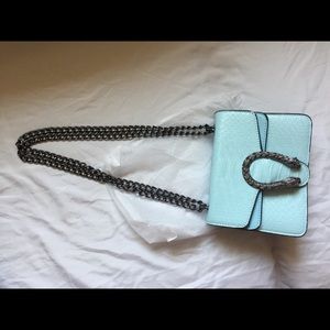 New Blue Shoulder Crossbody Bag Print Snake Skin